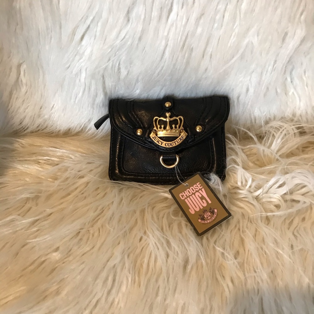 Juicy Couture leather change purse key ring
